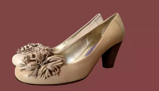 💕  Janet & Janet  Pointure 39 💕 chaussures à talons escarpins cuir beige femme