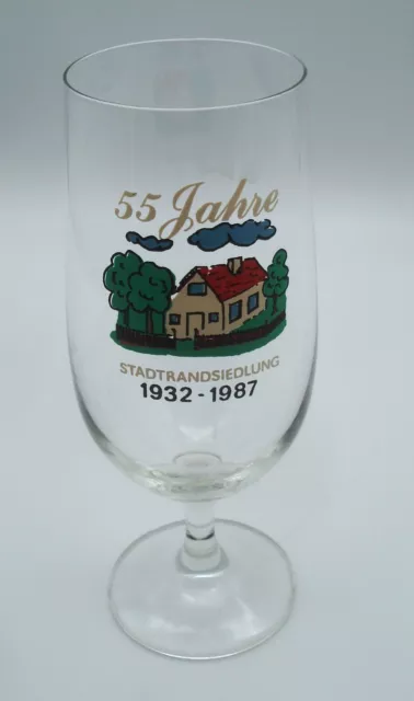 DDR Ehrengeschenk Bierglas 55 Jahre Stadtrandsiedlung 1932 - 1987 Greifswald