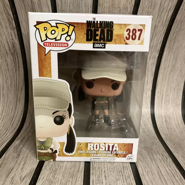 Rosita The Walking Dead Funko Pop #387 Rare Vaulted (box issues)