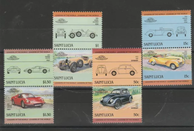 Santa Lucia 1985 Histoire Dell Voiture 8 Val Dans Paire MNH MF74200