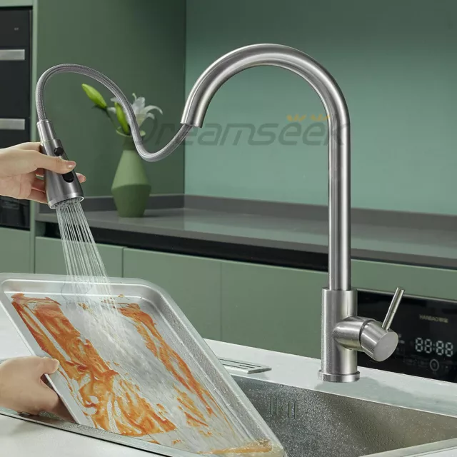 Robinet Cuisine avec Mitigeur Unique Douche Douchette Evier Pivotant Extractible