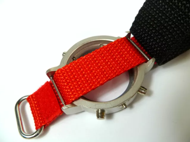 18 MM Rouge Noir Fermeture Scratch Bracelet de Montre Ruban Textile 1859