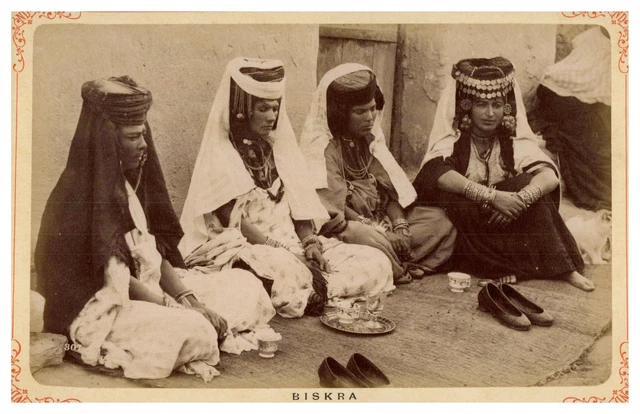 Tirage Citrate Vintage Alger, Algérie - Regroupement De Personnes, Circa 1890, 9x14cm
