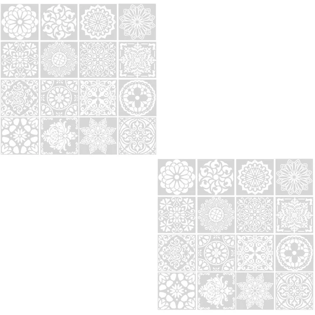 12 Pièces Pochoirs Vigne Feuilles Et Fleurs - Modèles Floraux Réutilisables Pour Peinture Bois, Toile Et Décoration