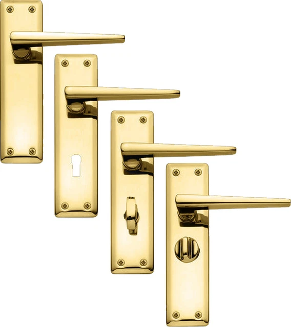 HOWDENS BERTELLI LUGANO Door Handles Polished Brass Premium Italian Quality £33.96 PicClick UK