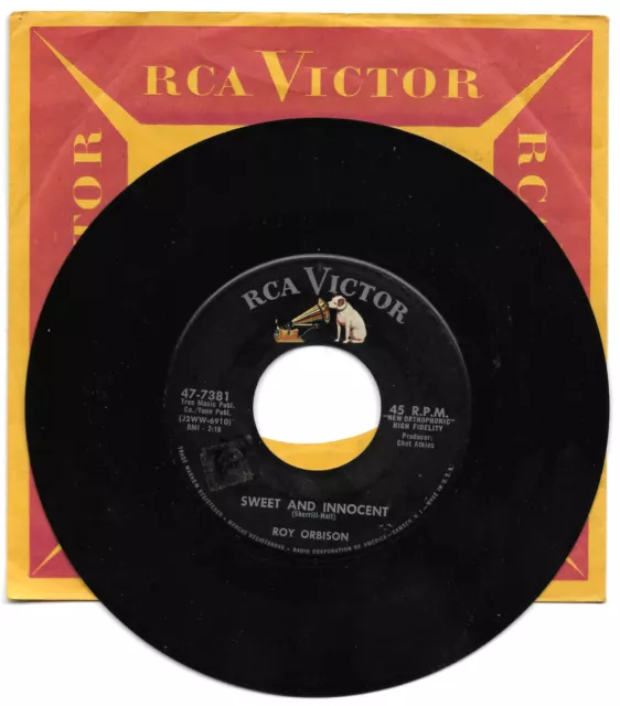 Roy Orbison-Rca 7381 Rockabilly Teen 45 Rpm Sweet And Innocent/Seems To Me Vg++