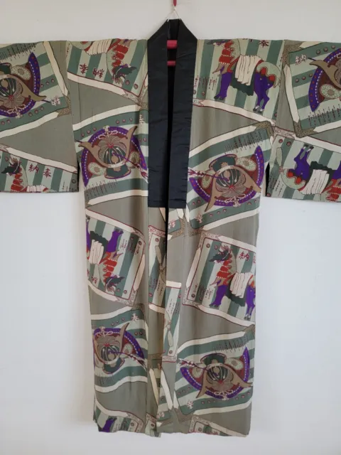 Men's Kinono  juban ,Vintage,  gown, KIMONO Robe,KIMONO jacket,ミ