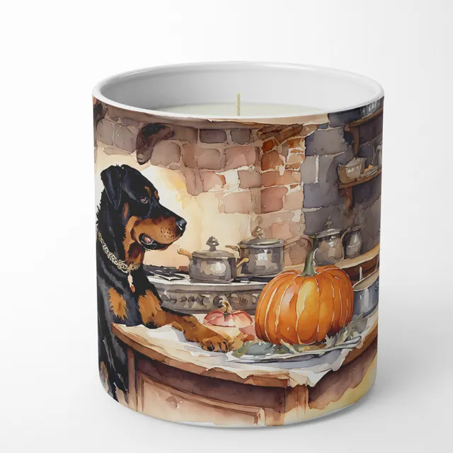 Rottweiler Fall Kitchen Pumpkin Spice 10 oz Decorative Soy Candle DAC1805CDL