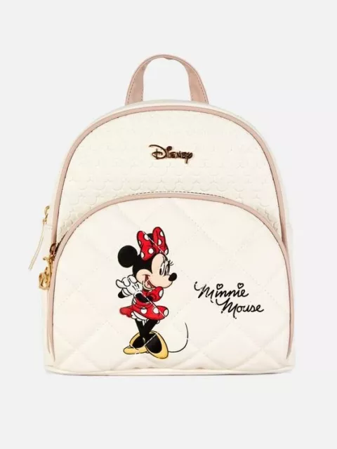 Disney X Primark Minnie Mouse Quilted Backpack Ecru Cream Travel Women Mickey