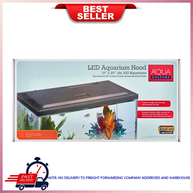 Aqua Culture LED 10 Gallon Aquariums Fish Tank Hood with Long-life LED Light