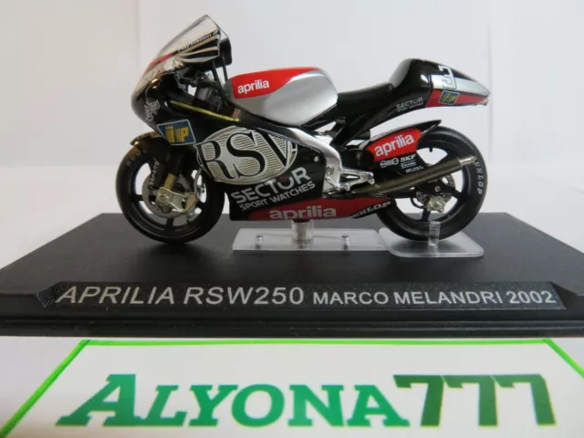 APRILIA RSW250 Marco Melandri 2002 1/24 Ixo Moto Bike Motorcycle 1:24 Altaya/IXO