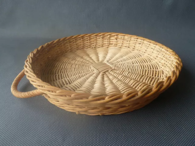 Antigua Cesta de Mimbre, Meseta Cocina Vintage Old Francesa Mimbre