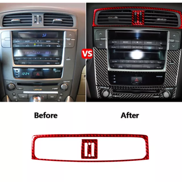 Red Carbon Fiber Air Vent Outlet Cover Trim For LEXUS IS250 300 350 2006-2012