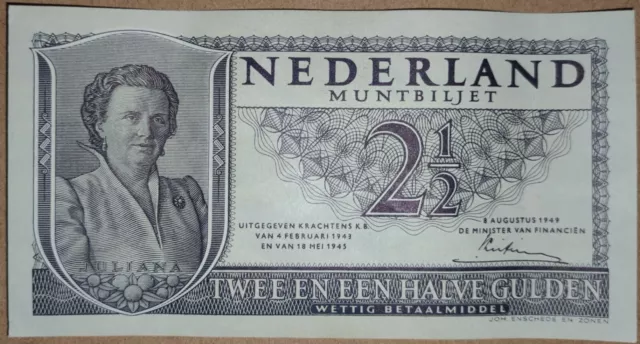 Netherlands 2 1/2 Gulden XF