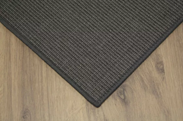 Sisal Teppich umkettelt anthrazit 100% Sisal gekettelt verschiedene Größen