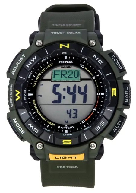 CASIO PRO TREK PRG-340-1JF Black Tough Solar Compass Outdoor Digital Men  Watch