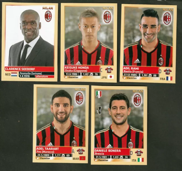 Set Di 5 Figurine Calciatori Panini Aggiornamenti Completi  2013-14  Milan Nuove