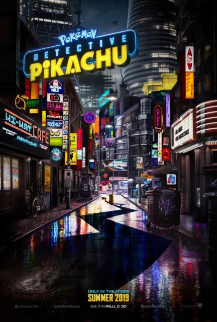 Pokemon Detective Pikachu Movie Poster 27 x 40 D/S Ryan Reynolds Justice Smith