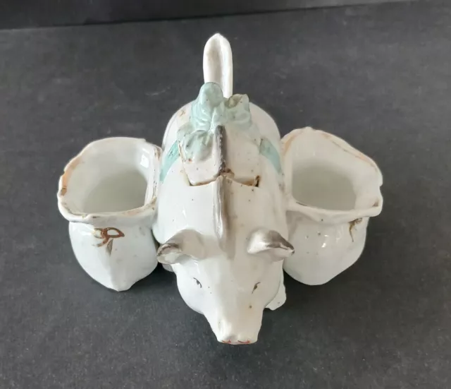 Ancienne Salière, poivrière moutarde, Vintage en Forme de Cochon Porcelaine