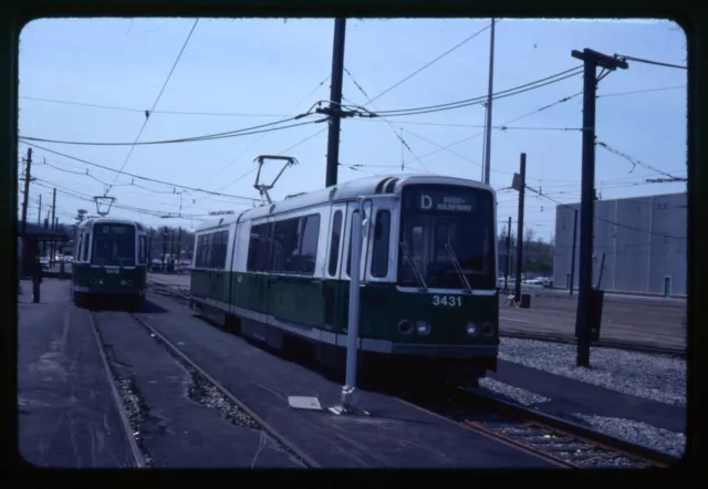Trolley Slide - Boston MBTA #3431 LRV Streetcar 1977 Light Rail Train Transit