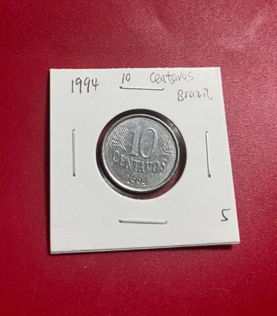 1994 Brazil 10 Centavos Coin - Nice World Coin !!!
