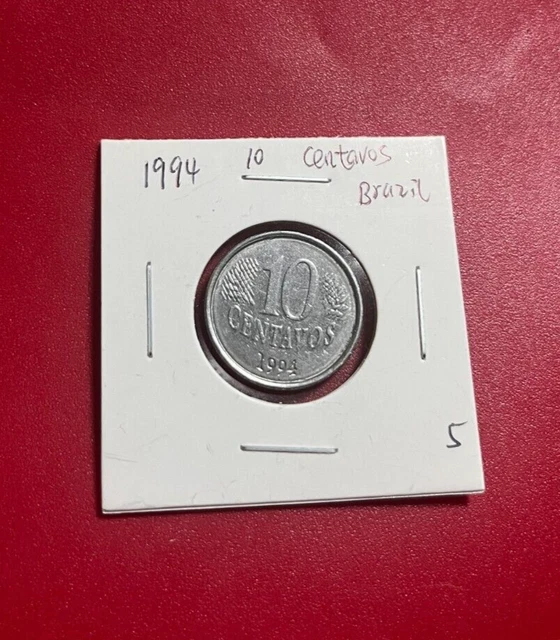 1994 Brazil 10 Centavos Coin - Nice World Coin !!!