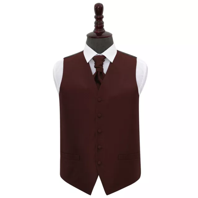 Cappotto vita e cravatta da uomo bordeaux con motivo chiave greca DQT