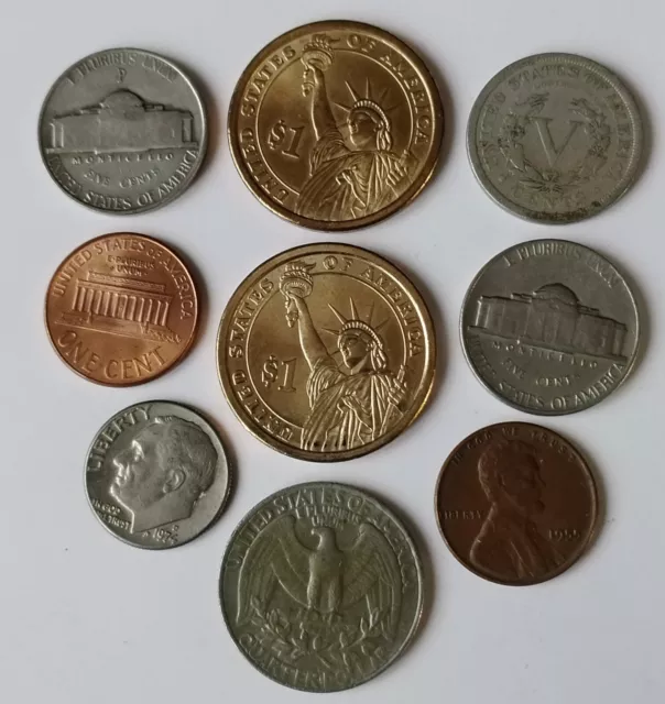 Lot de 9 pièces de monnaie des USA