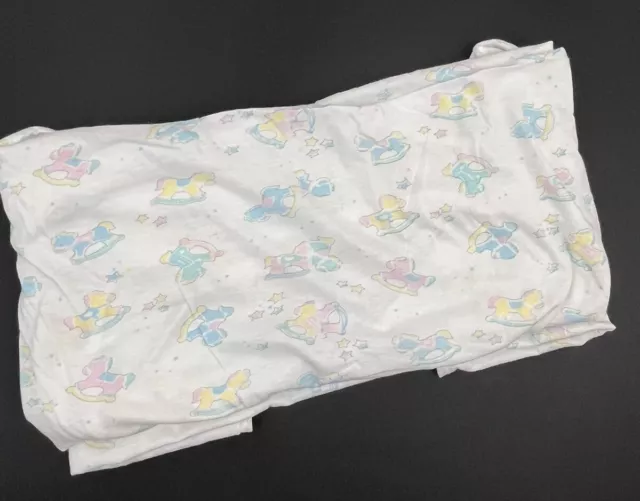 Sábana de cuna de algodón 100 % peinada vintage Royal Heir pastel bebé caballo mecedor pony