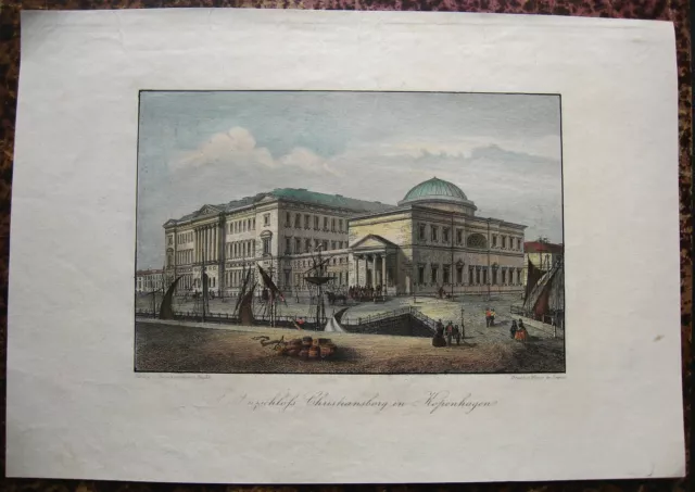 KOPENHAGEN København Dänemark DANMARK. Kolorierte originale Lithographie 1860