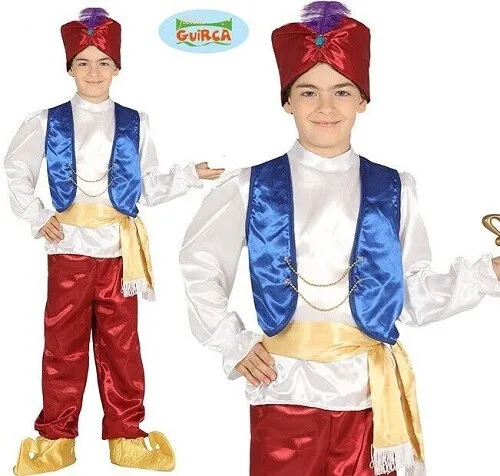 Boys Aladdin Costume Childs Book Day Fancy Dress Fairytale TV Film Kids Outfit