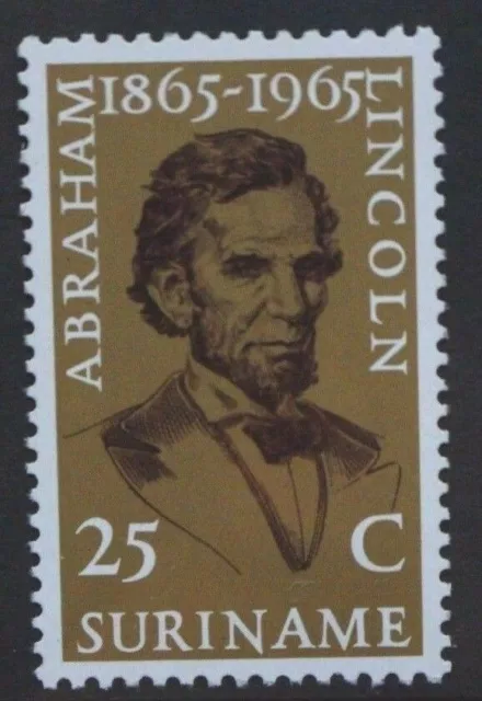 SURINAME 1965 Abraham Lincoln Death Centenary. Set of 1. Mint Never Hinged SG548