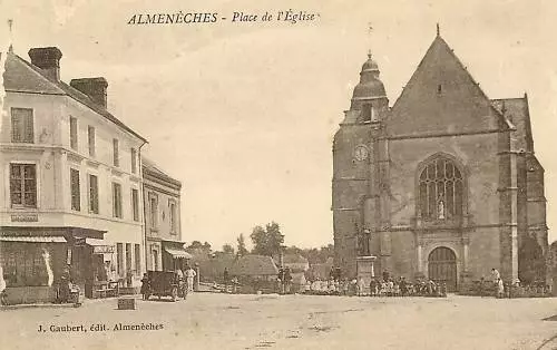 Cpa Almeneches Church Place