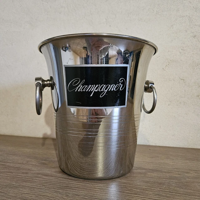 Seau à champagne en inox 18/8 en inox de chez Guy Degrenne - Arts de la table