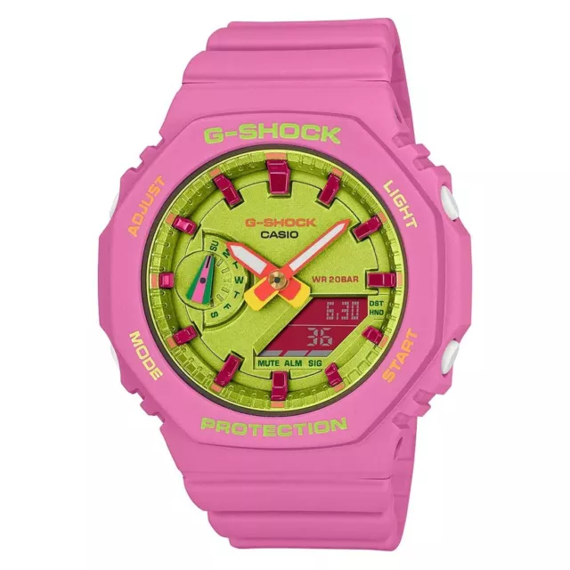 G-Shock Vibrant Colour Edition Women Pink Green Watch GShock GMA-S2100BS-4A