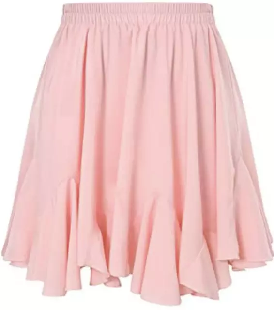 Women Girls Short High Waist Pleated Skater Tennis School Mini Skirt Pink