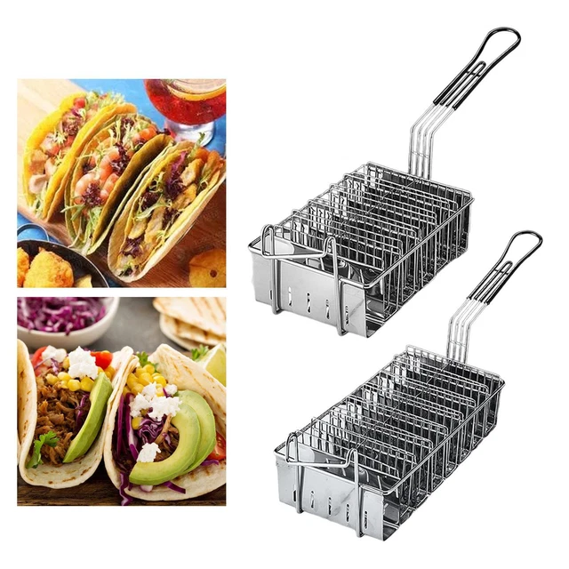 Support à Tacos En Acier Inoxydable - Lot De 2 | Pour Tacos, Burritos, Hot-Dogs | Pratique Et Lavable