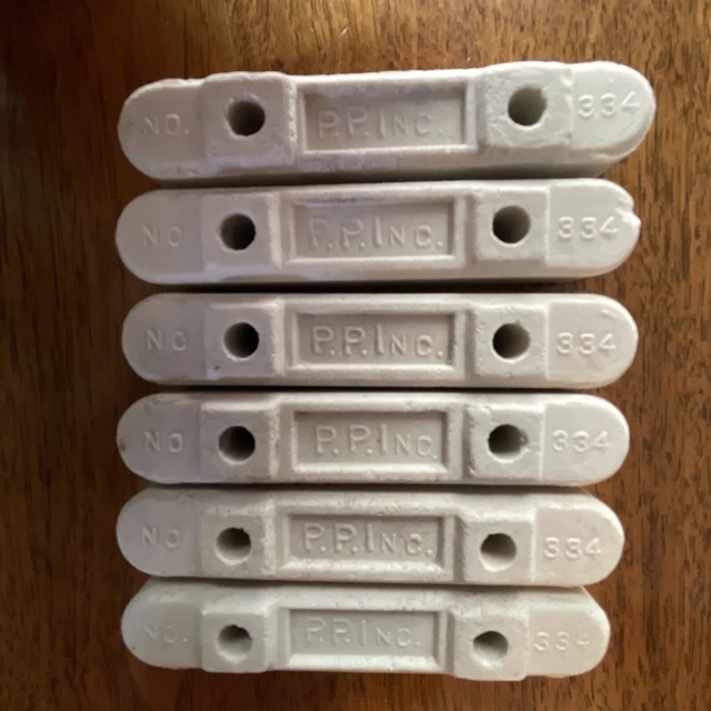 Porcelain Ceramic Cleat type Insulators Antique Vintage lot of 12 Free shipping