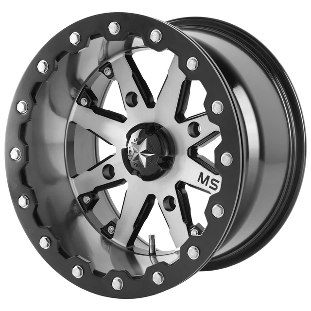 MSA M21 Lok 15x7 4x110 +0mm Charcoal Tint Wheel Rim 15" Inch