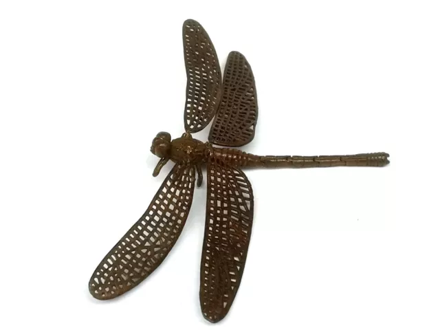 Collected Chinese Old Bronze Hand-made Mobile Lovely Dragonfly Statue Decoration