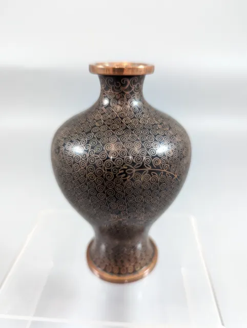 Antique Chinese Black Cloisonne Vase 19th century 3