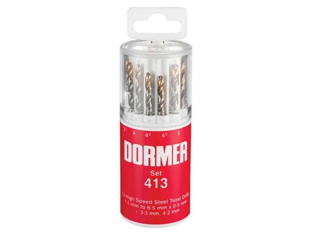 Dormer A094 No.413 HSS TiN Coated Drill Set of 13 1.5- 6.50mm x 0.5mm DORA09441