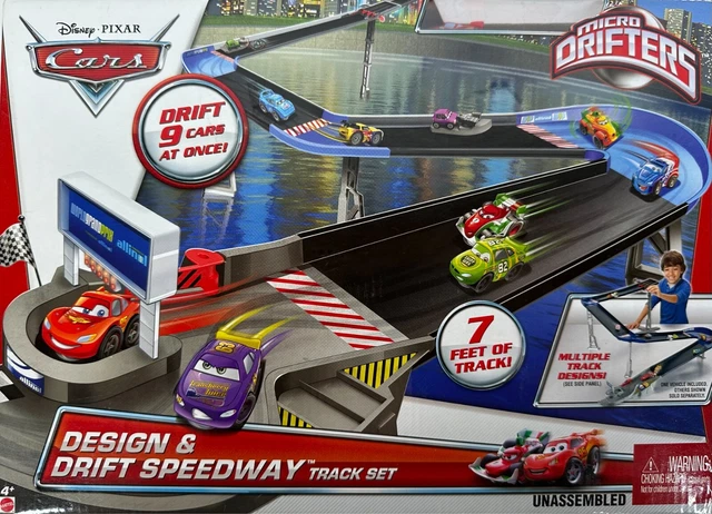 DISNEY PIXAR CARS Micro Drifters Speedway Drift Challenge Track Set (4 ...