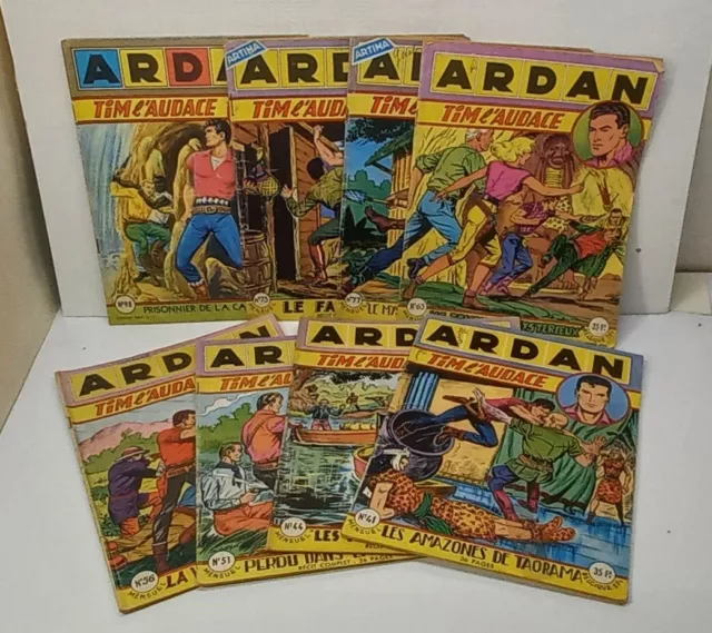 lot 8 récits complets " ARDAN tim l'audace " 1955-60 ed artima (B)