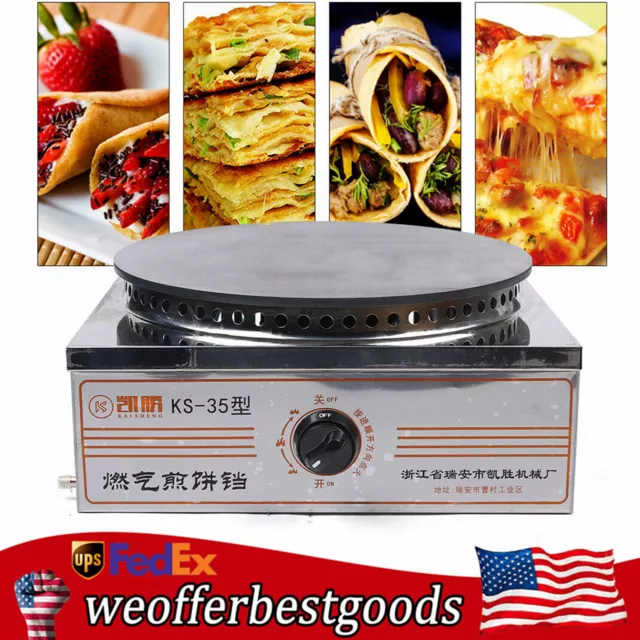 Commercial LPG Gas Crepe Pancake Maker Iron Nonstick Crepes Baker Machine