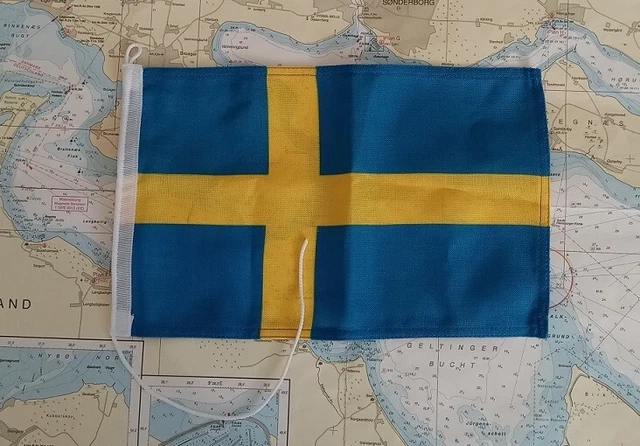 Schweden Tischflagge 30cm - Mini Flagge Mit Metallstange Für Büro & Deko