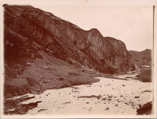 France, ""Doran"" Rocky and Snow Landscape, Alps Vintage Citrate Print Tira