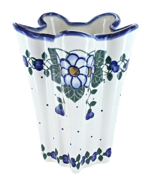 Blue Rose Polish Pottery Primrose Large Vase