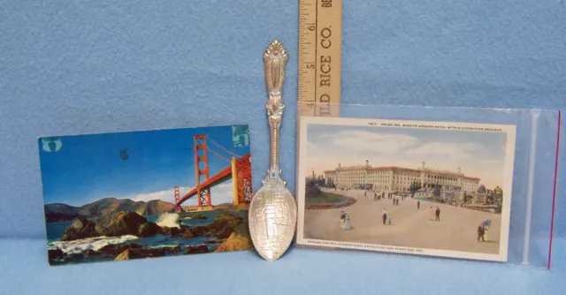 California Vintage Souvenir Spoon & 2 Postcards 1956