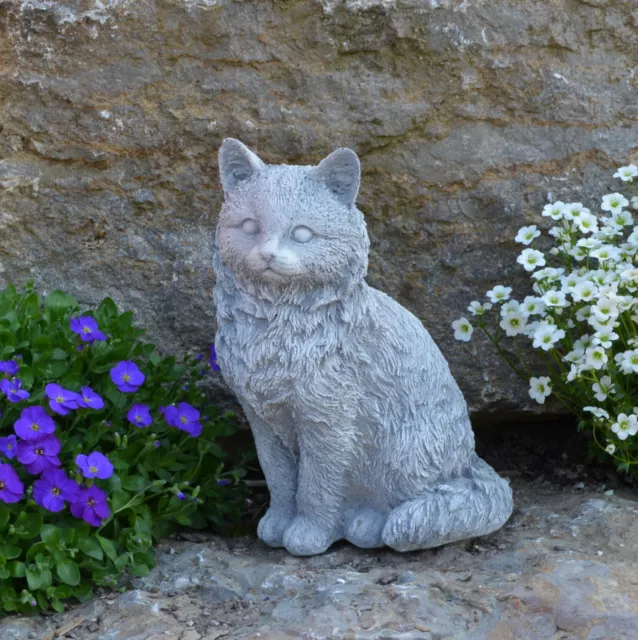 Massif Pierre Chat Figurine Décoration de Jardin Animal D'Espace fonte au Gel